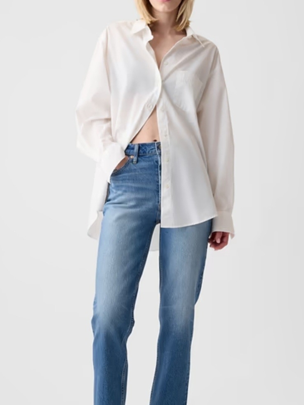 GAP High Rise Cheeky Straight, Light Indigo, 32 / 14R, NWT